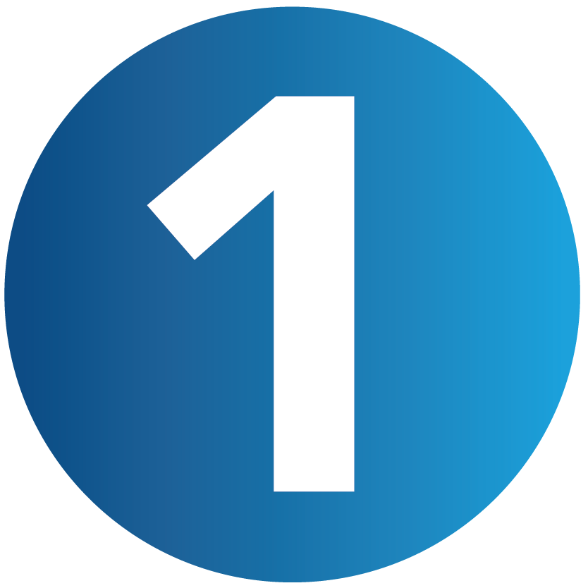 number 1 icon - blue